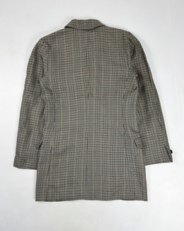 Jil Sander Checkered Cashmere + Silk Cross Blazer 1980's