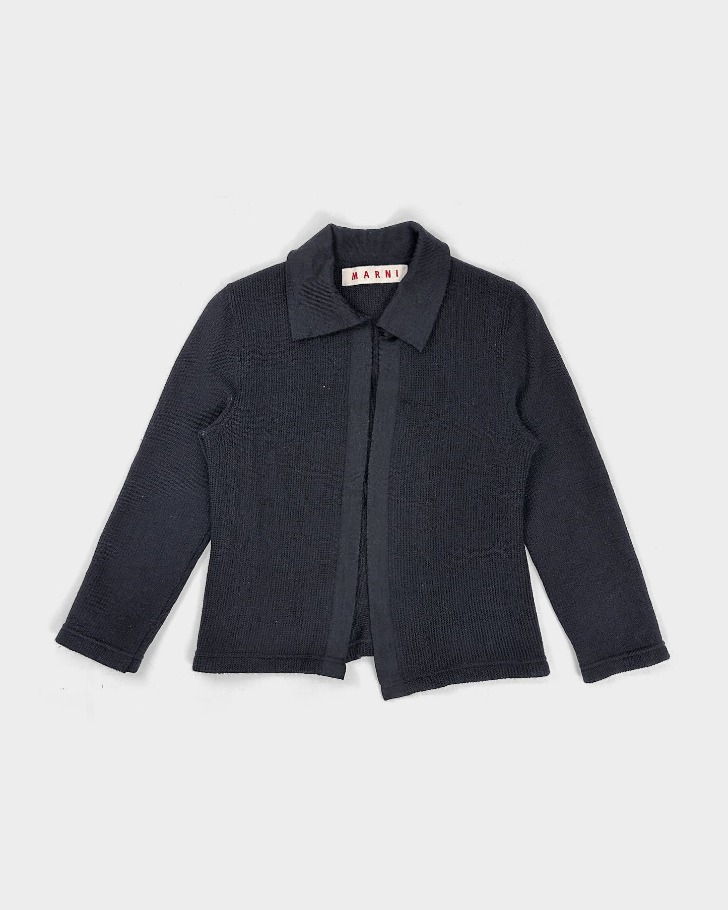 Marni Wool Knit Black Cardigan 2000's