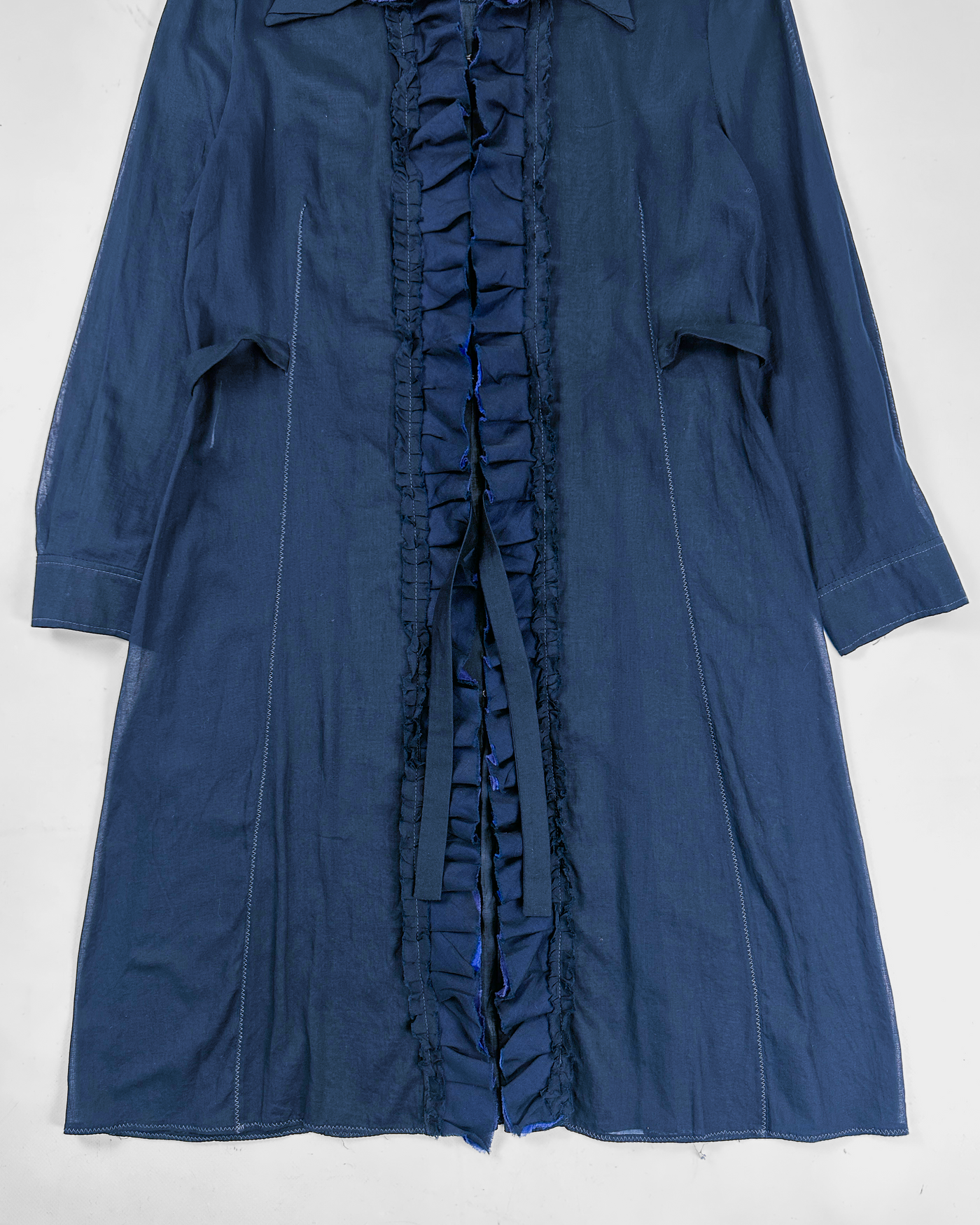 Miu Miu Black Translucid Thin Long Over-Shirt 2000's