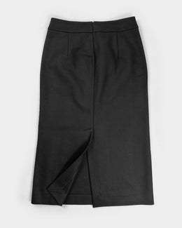 Jil Sander Navy Wool Long Black Skirt 2000's