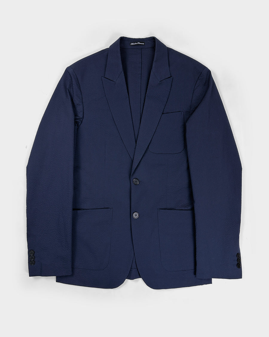 Louis Vuitton Textured Navy Blue Blazer 2000's