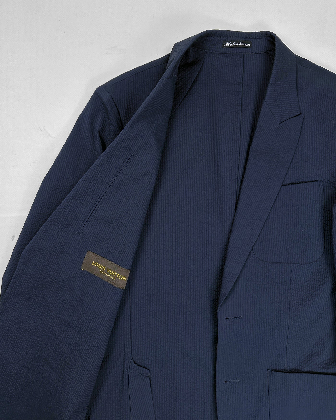 Louis Vuitton Textured Navy Blue Blazer 2000's