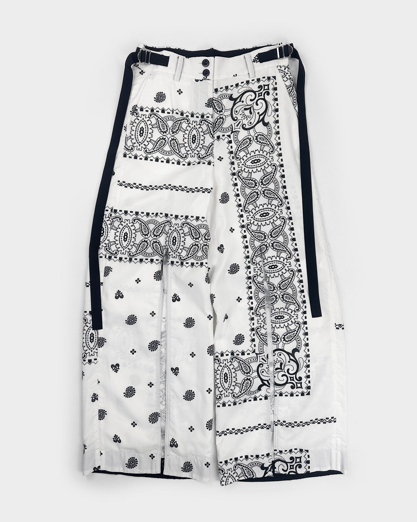 Sacai White Raw Edge Bandana Pants S/S 2016