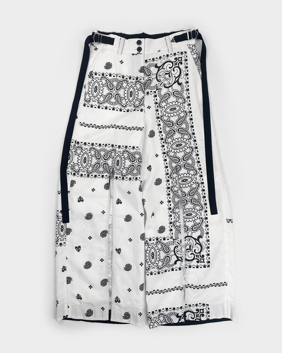 Sacai White Raw Edge Bandana Pants S/S 2016