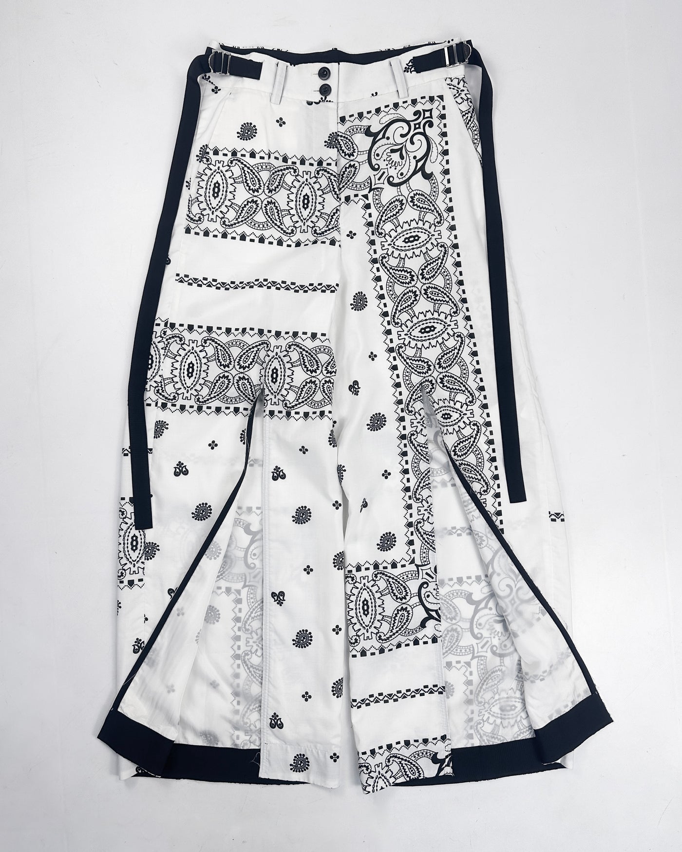 Sacai White Raw Edge Bandana Pants S/S 2016