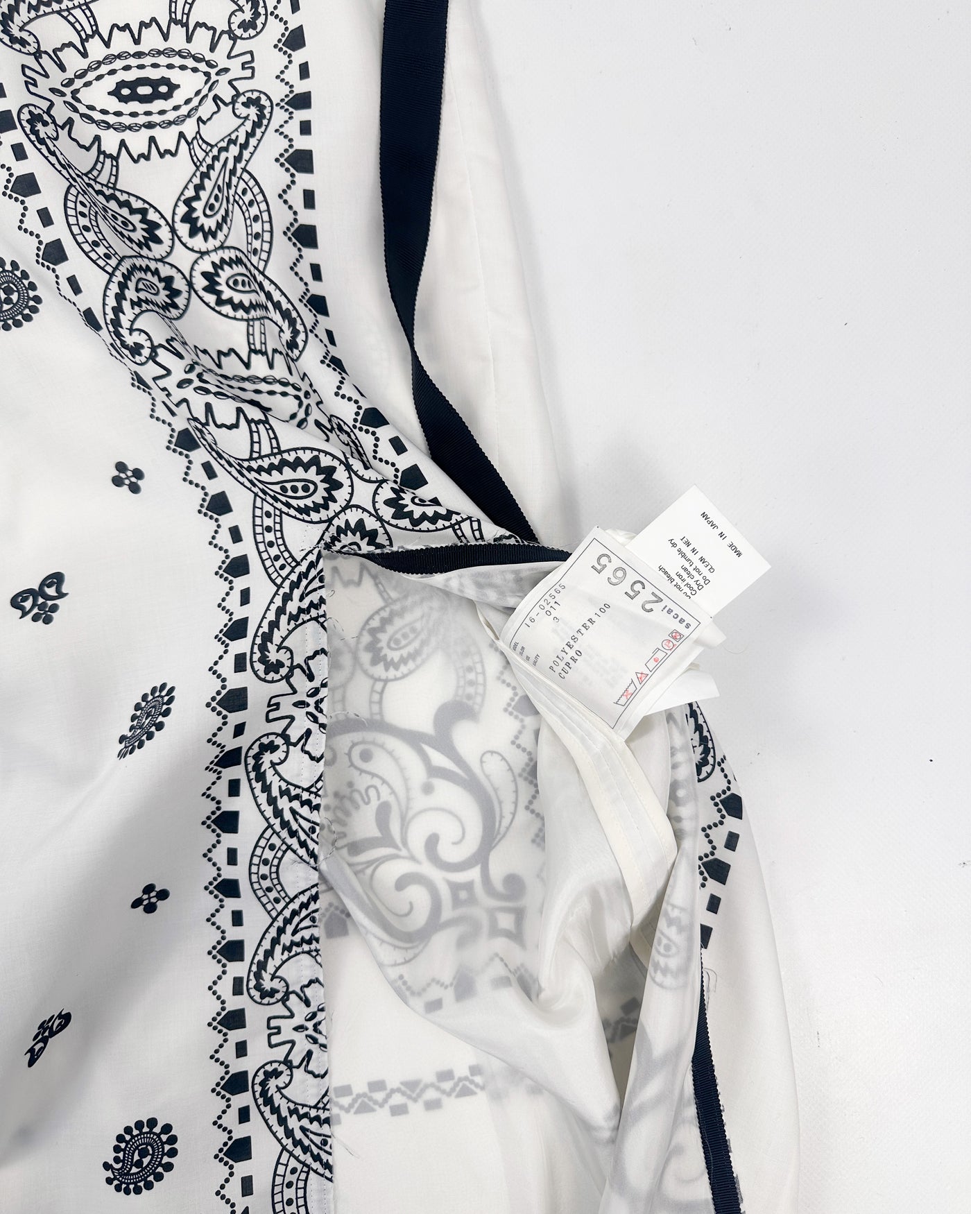 Sacai White Raw Edge Bandana Pants S/S 2016