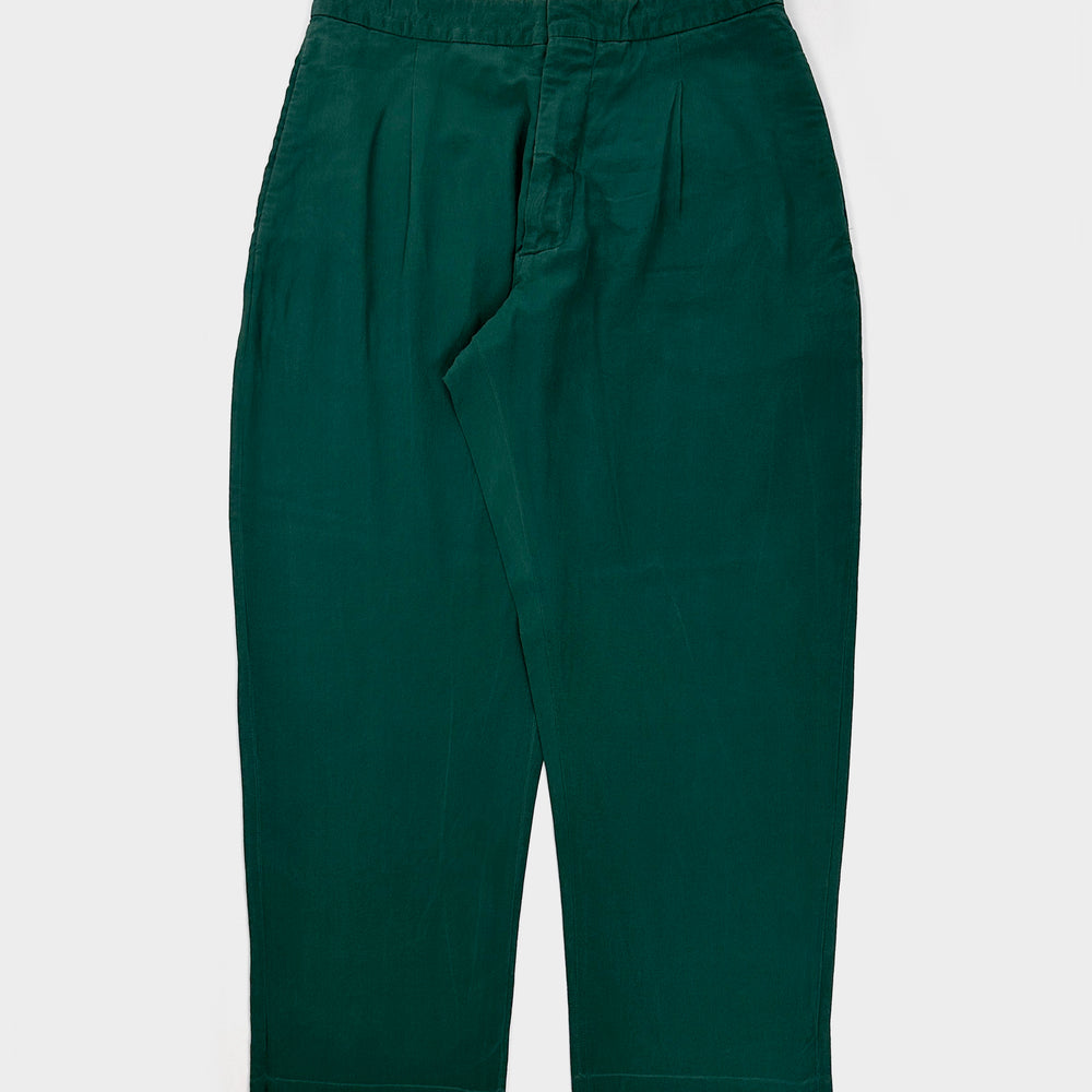 Marni Green Silk Wide Pants 2000's