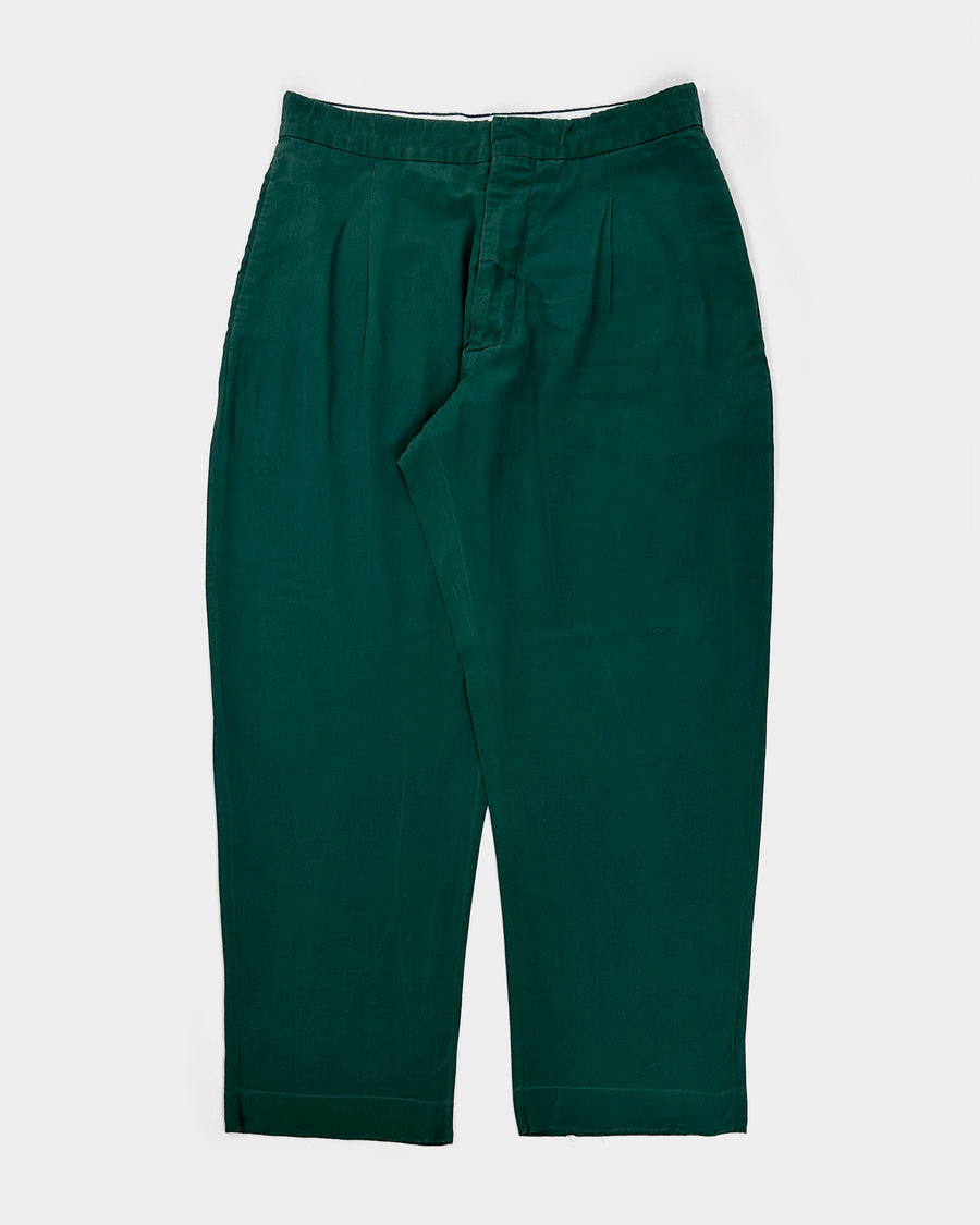 Marni Green Silk Wide Pants 2000's