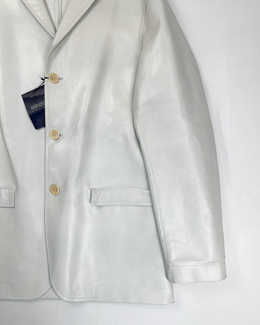 Kenzo Homme White Leather Jacket 2000's