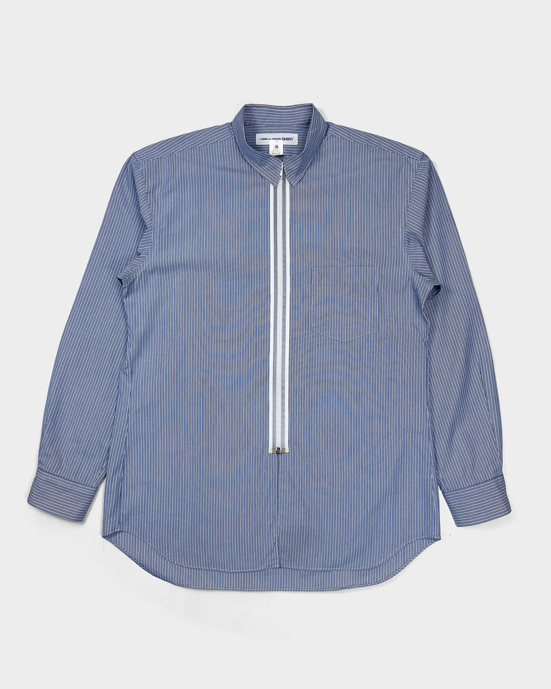 Comme des Garçons Shirt Zipped Blue Striped Shirt 2000's