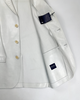 Kenzo Homme White Leather Jacket 2000's