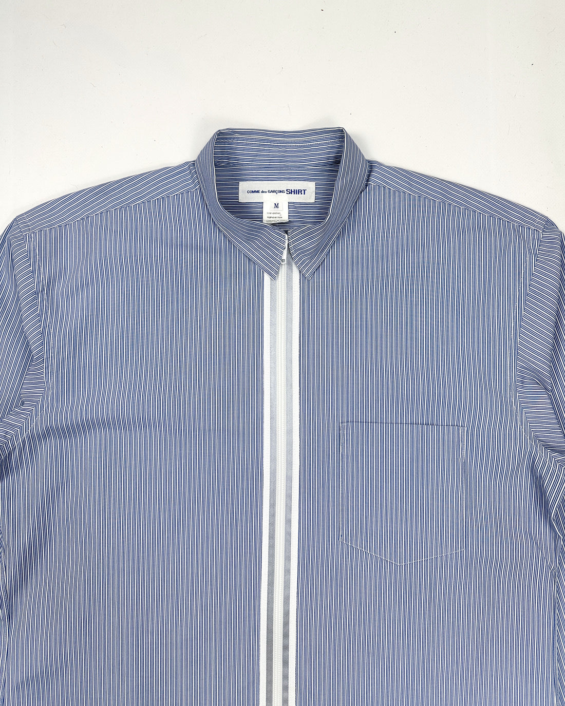 Comme des Garçons Shirt Zipped Blue Striped Shirt 2000's