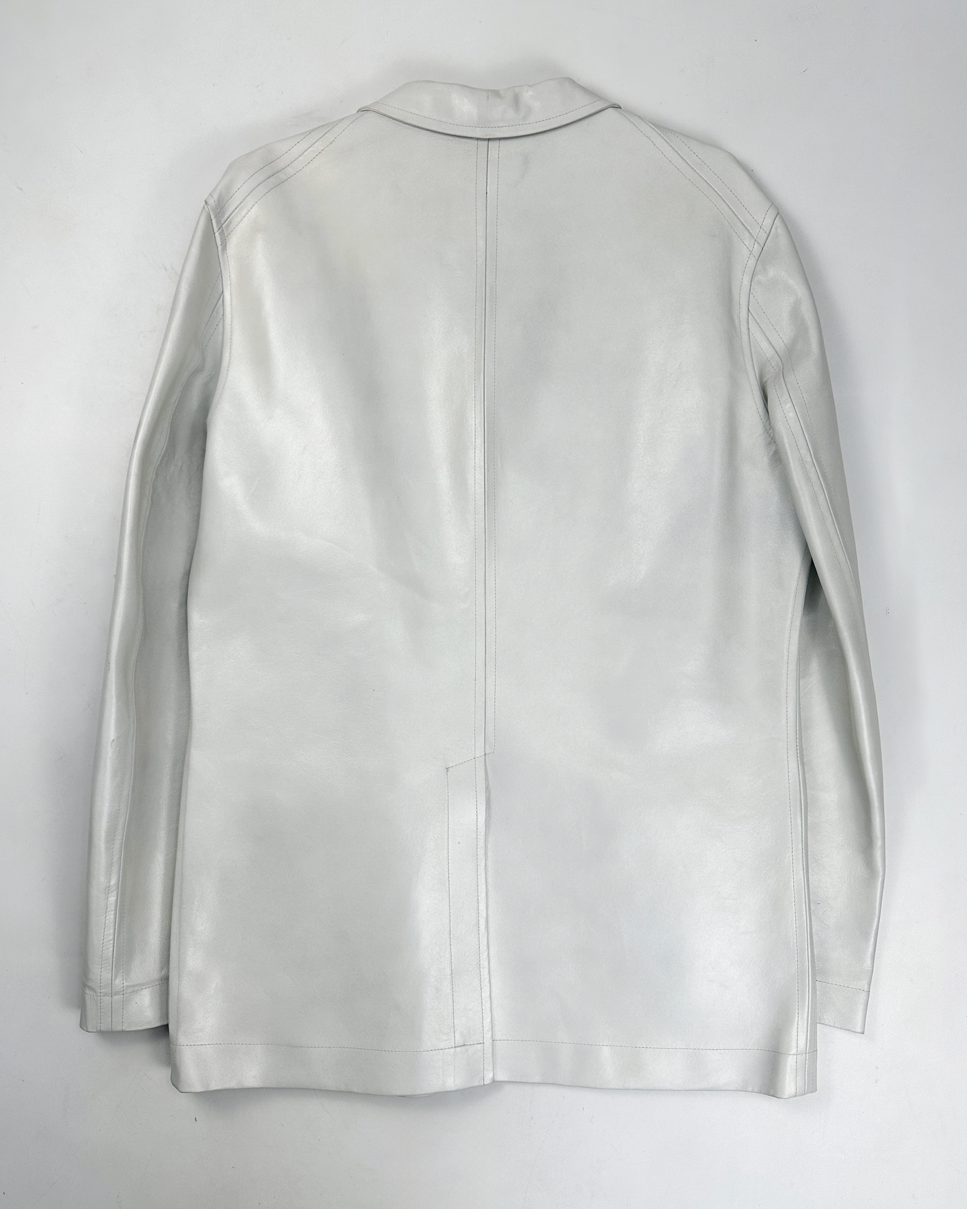 Kenzo Homme White Leather Jacket 2000's