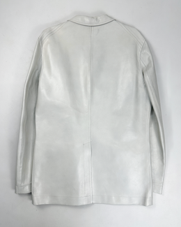 Kenzo Homme White Leather Jacket 2000's