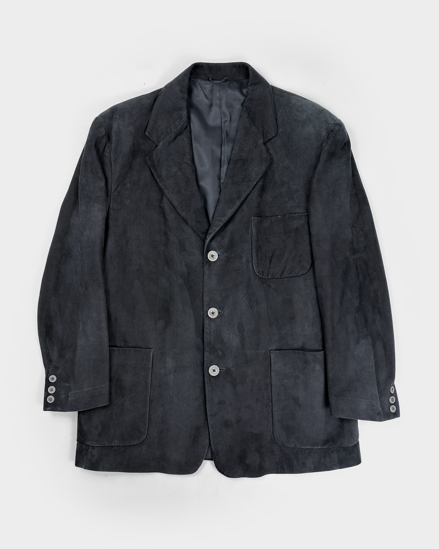 Bloomingdale's Black Suede Straight Jacket 2000's