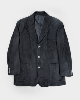 Bloomingdale's Black Suede Straight Jacket 2000's