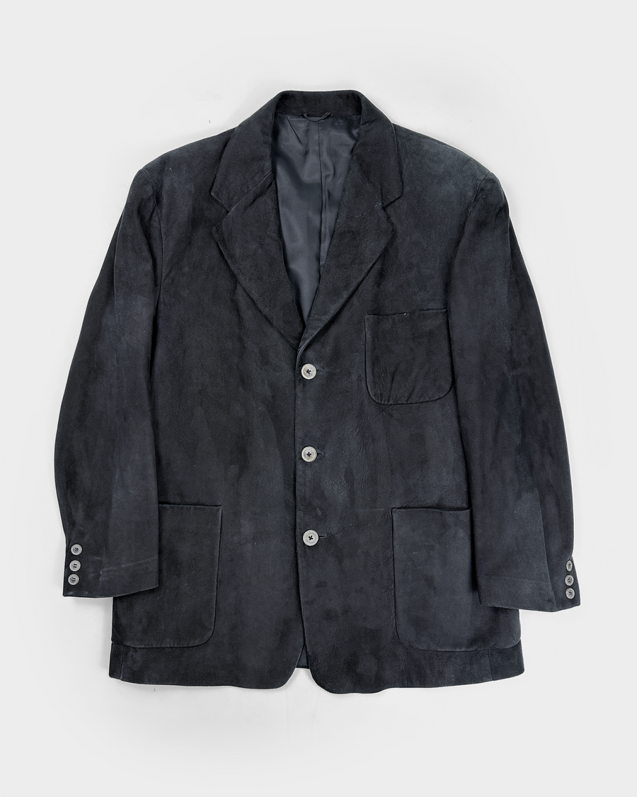 Bloomingdale's Black Suede Straight Jacket 2000's