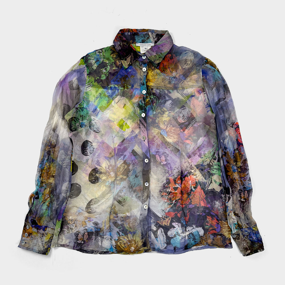 Germano Zama Light Printed Silk Shirt 2000's