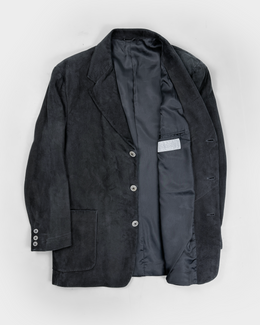 Bloomingdale's Black Suede Straight Jacket 2000's