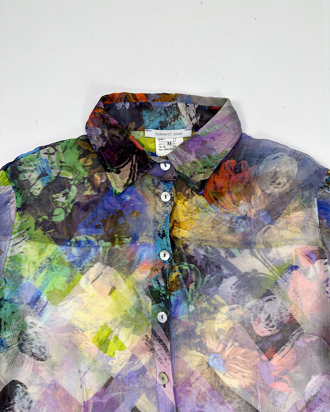 Germano Zama Light Printed Silk Shirt 2000's