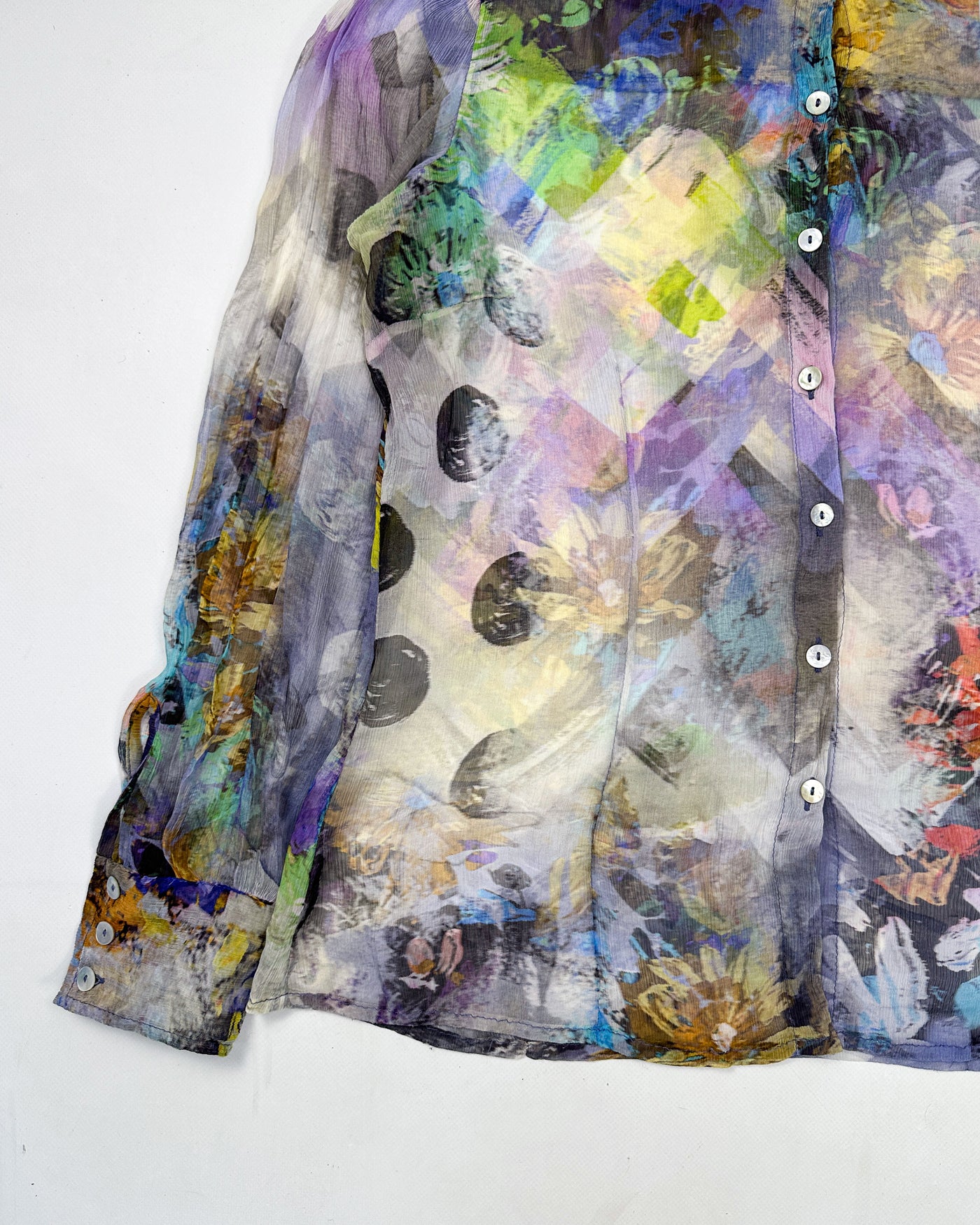 Germano Zama Light Printed Silk Shirt 2000's