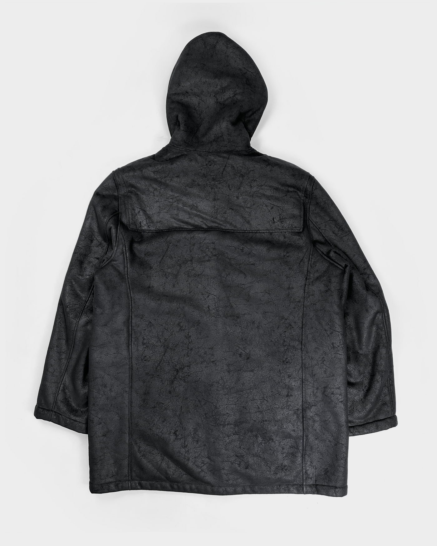 Balmain Black Cracked Long Coat Jacket 1990's