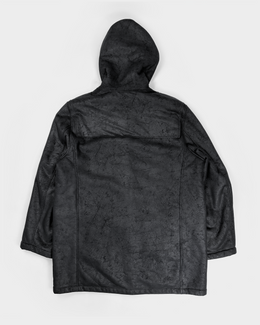 Balmain Black Cracked Long Coat Jacket 1990's