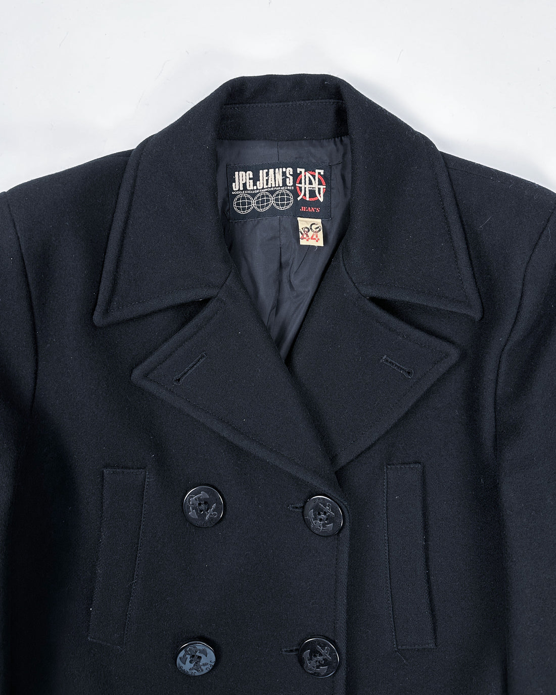 Jean Paul Gaultier Black Wool Long Coat Jacket 1990's