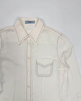 Prada Off-White Western Light Silk Shirt 2000's