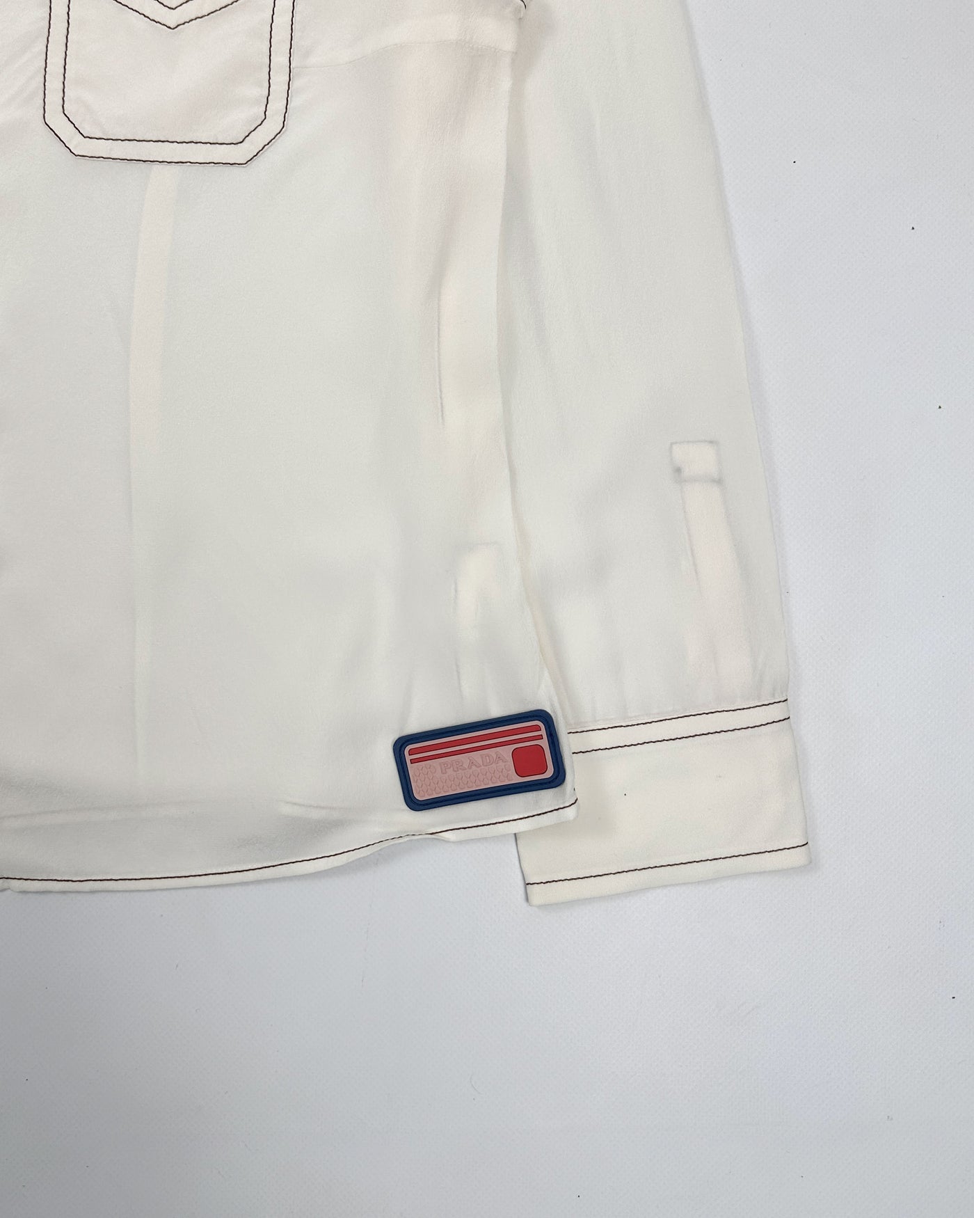 Prada Off-White Western Light Silk Shirt 2000's