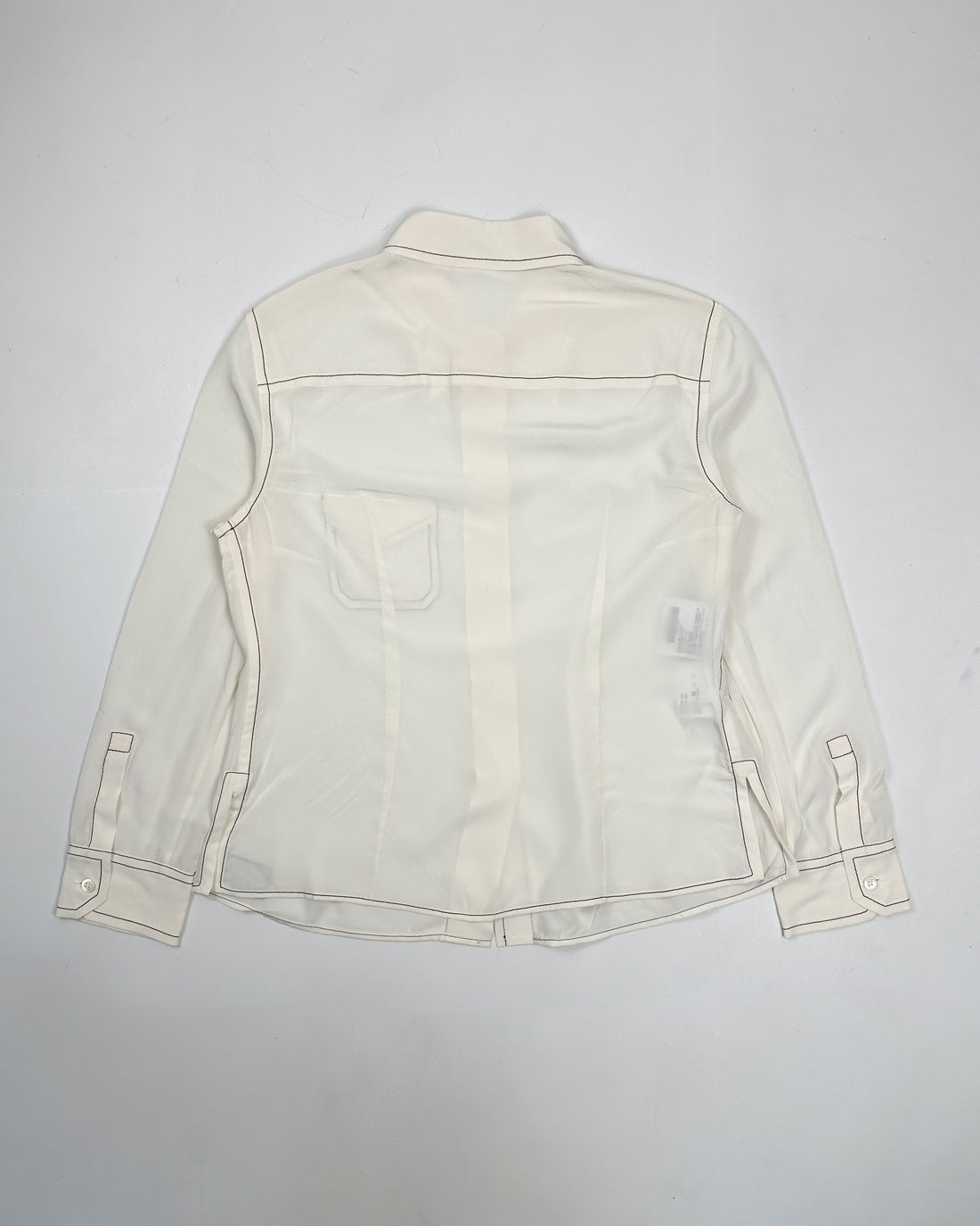 Prada Off-White Western Light Silk Shirt 2000's