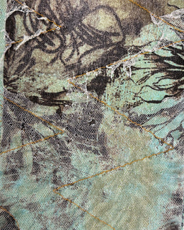 Roberto Cavalli Distressed 2-Layer Skinny Net Pants 2000's