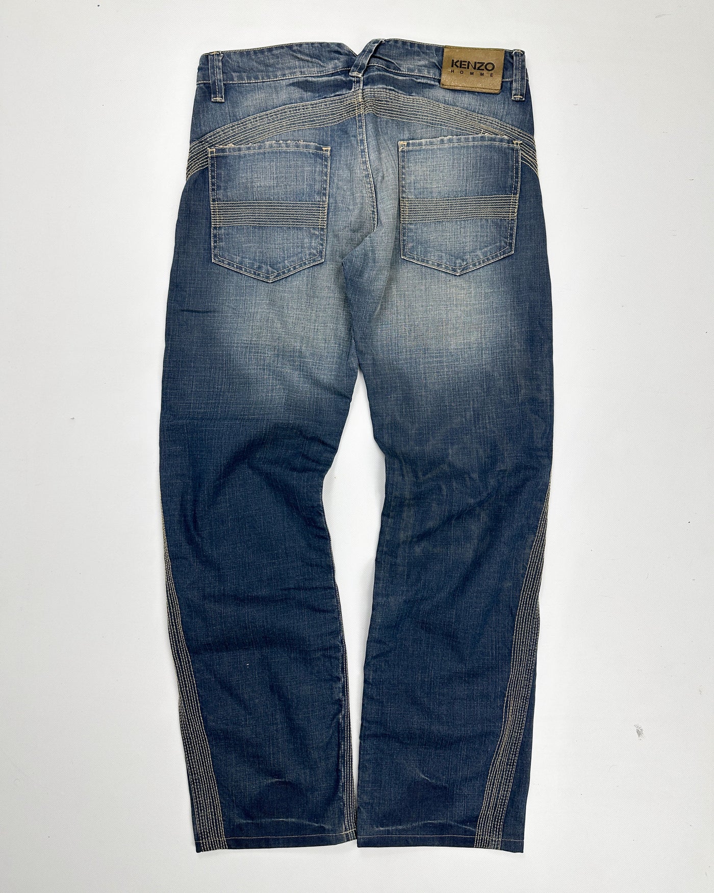 Kenzo Home Stitched Denim Pants 1990's - Vintagetts
