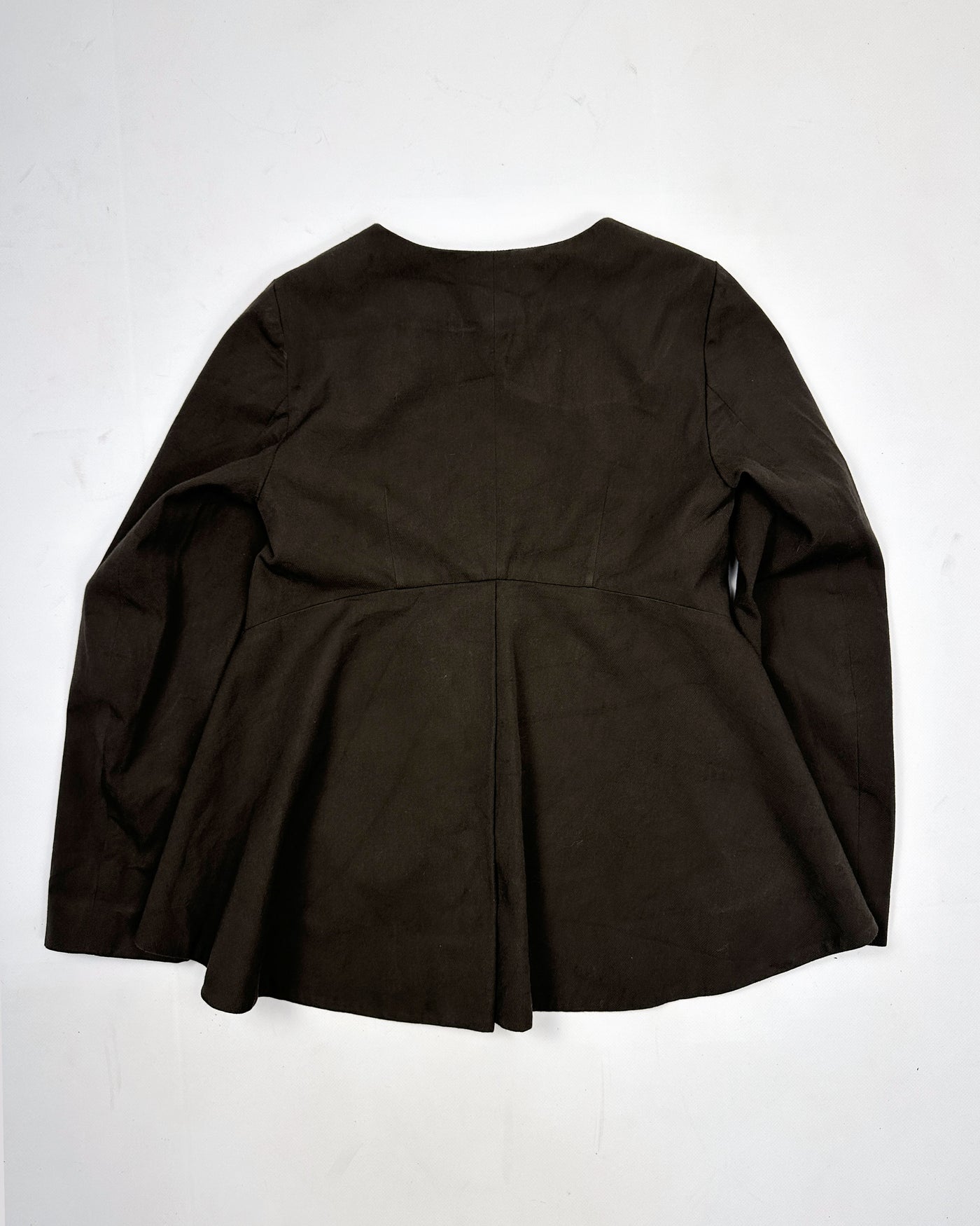 Marni Zipped Drak Brown Suede Texture Top 1990's