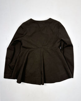Marni Zipped Drak Brown Suede Texture Top 1990's