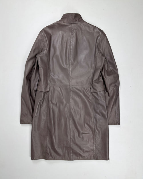 Jil Sander Purple Thin Leather Coat 2000's