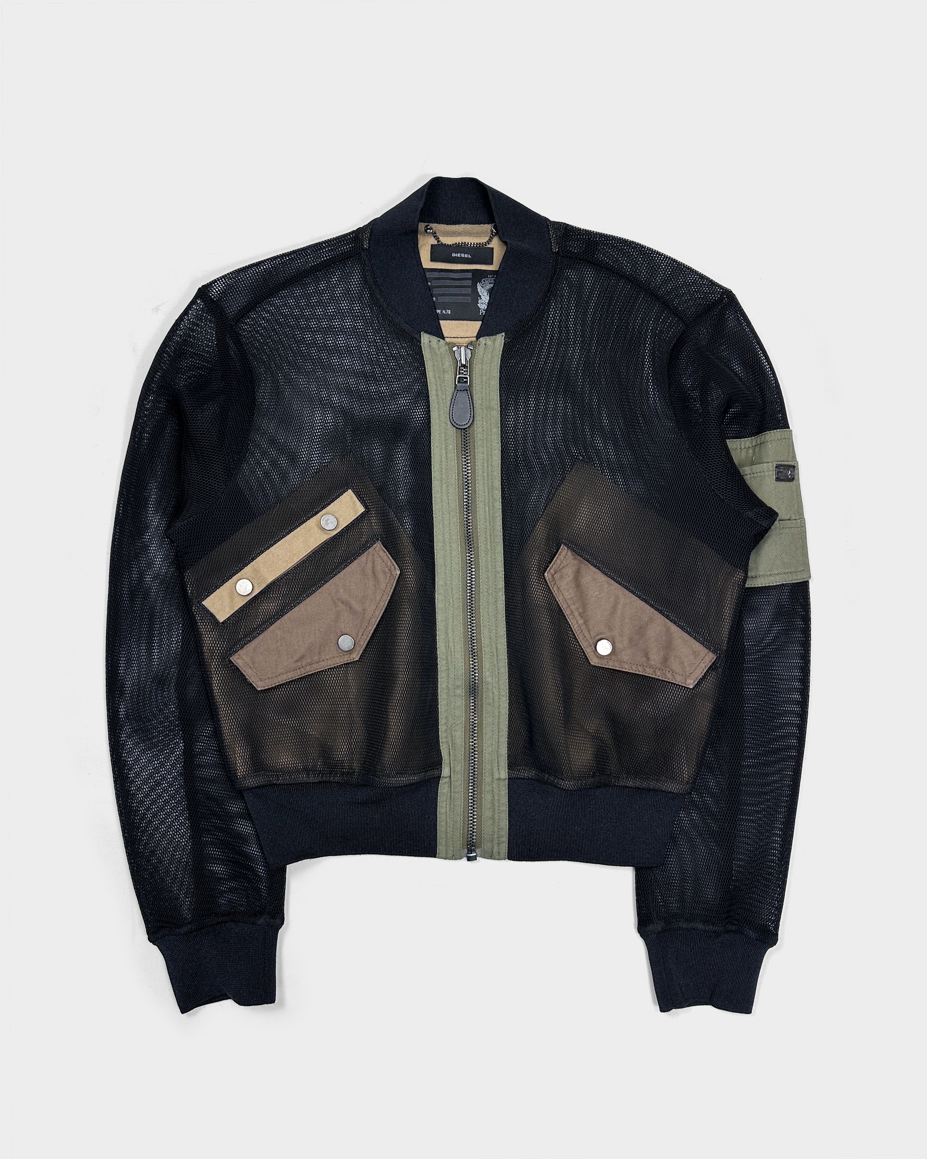 Black mesh bomber jacket hotsell