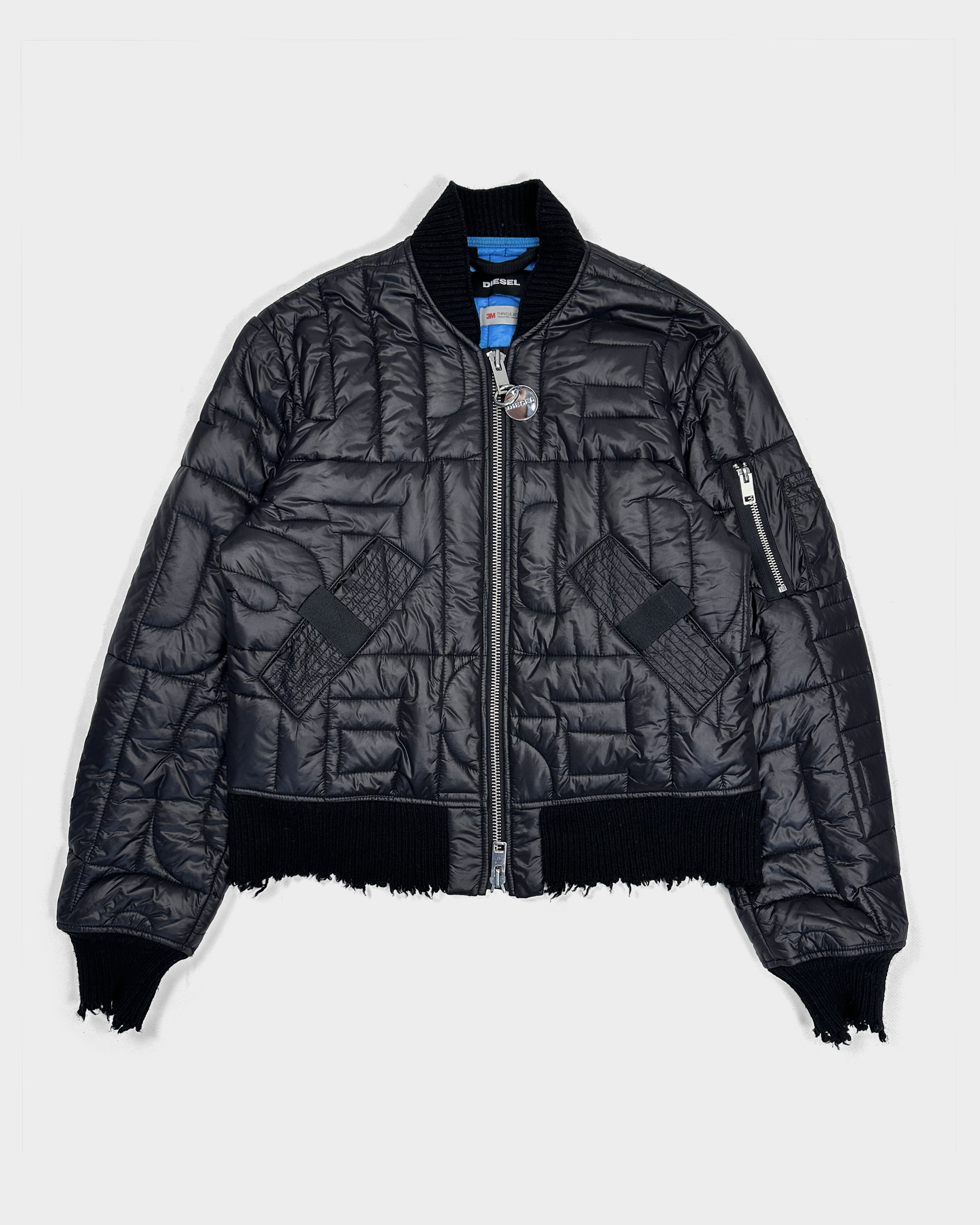 Diesel 3M Black Distressed Puffer Jacket 2000 s Vintage TTS