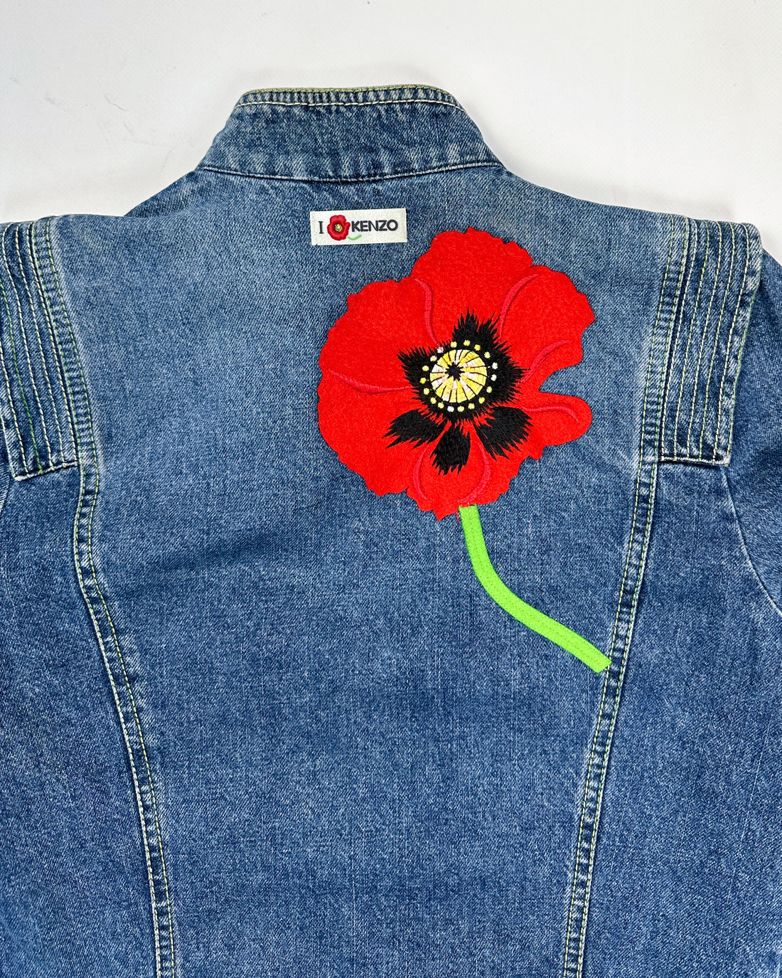 Kenzo Flower Embroidery Denim Jacket 1990's