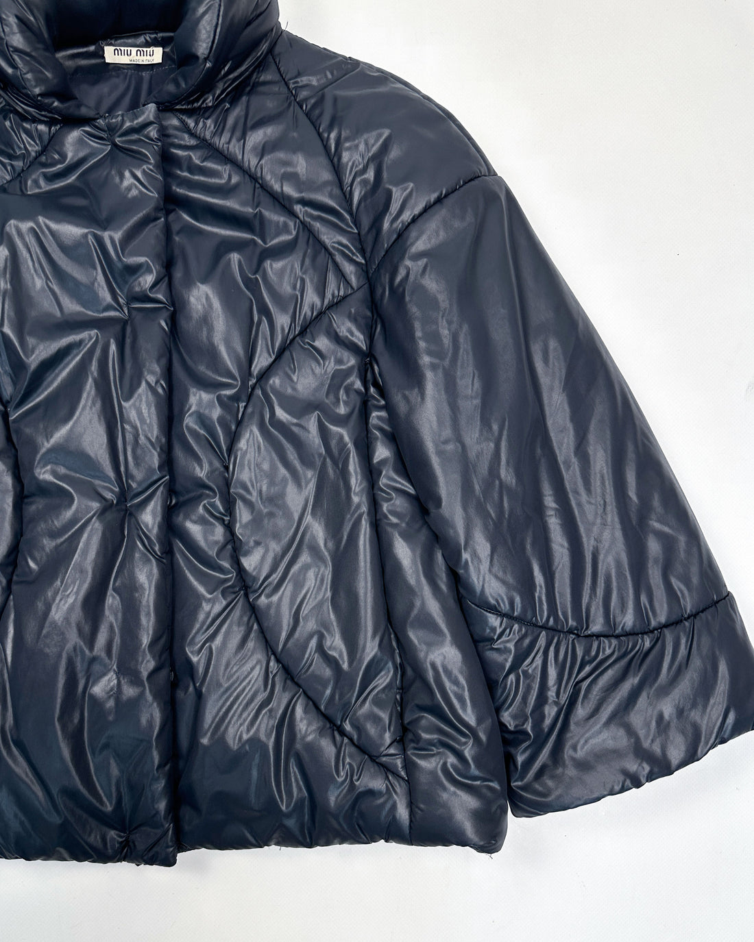 Miu Miu Charcoal Geometric Puffer Jacket 2000's