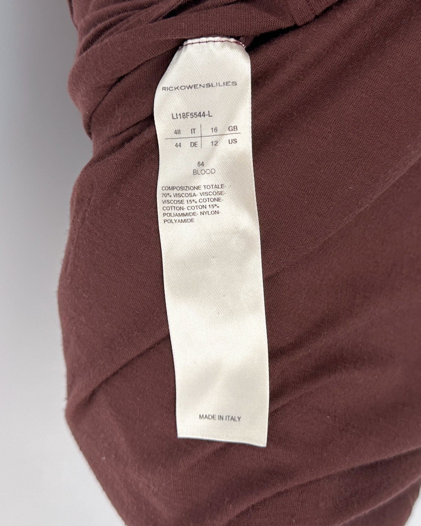 Rick Owens Lilies Blood Maxi Dress 2018