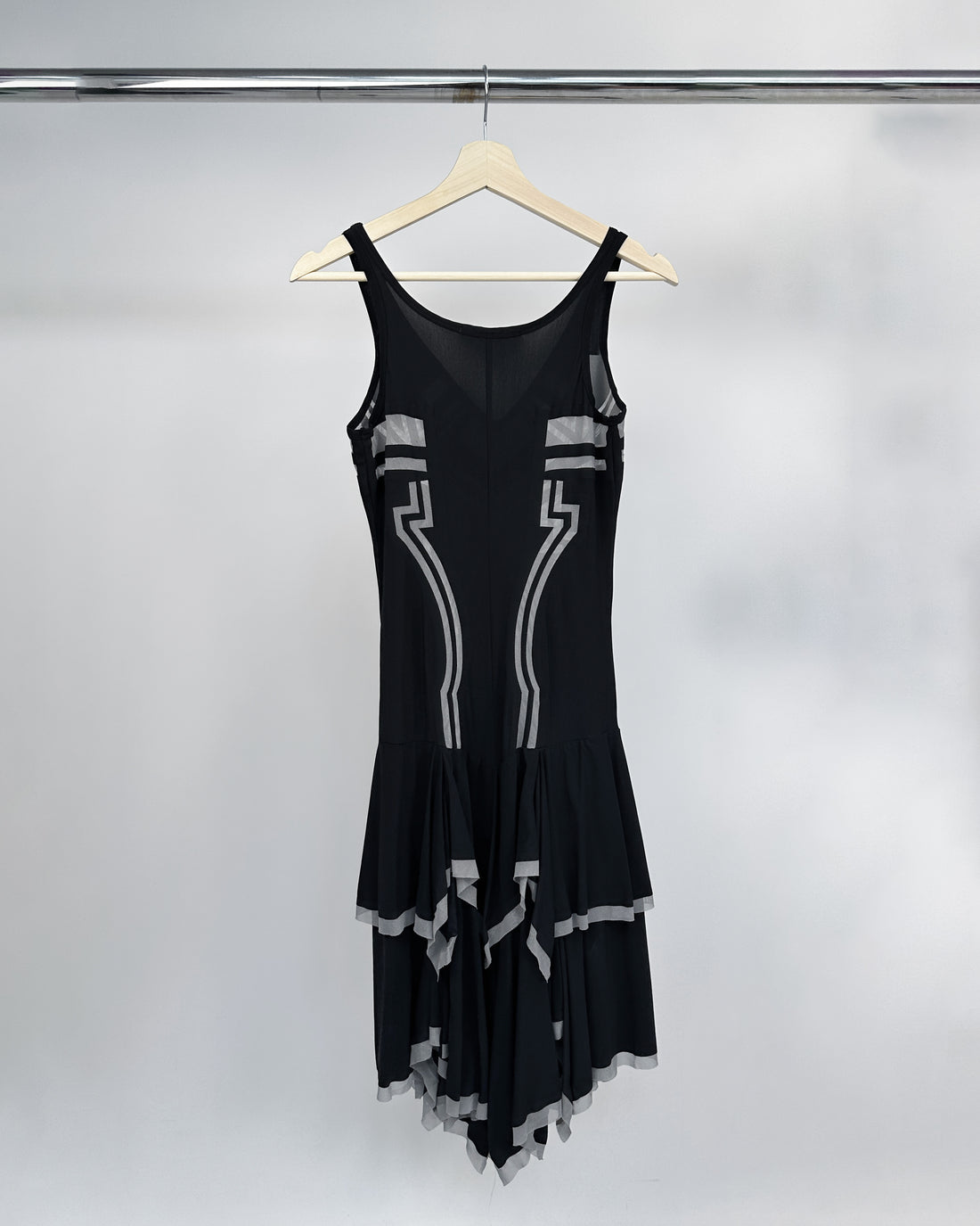 Marithé Francois Girbaud Ciber Print Black Dress 2000's