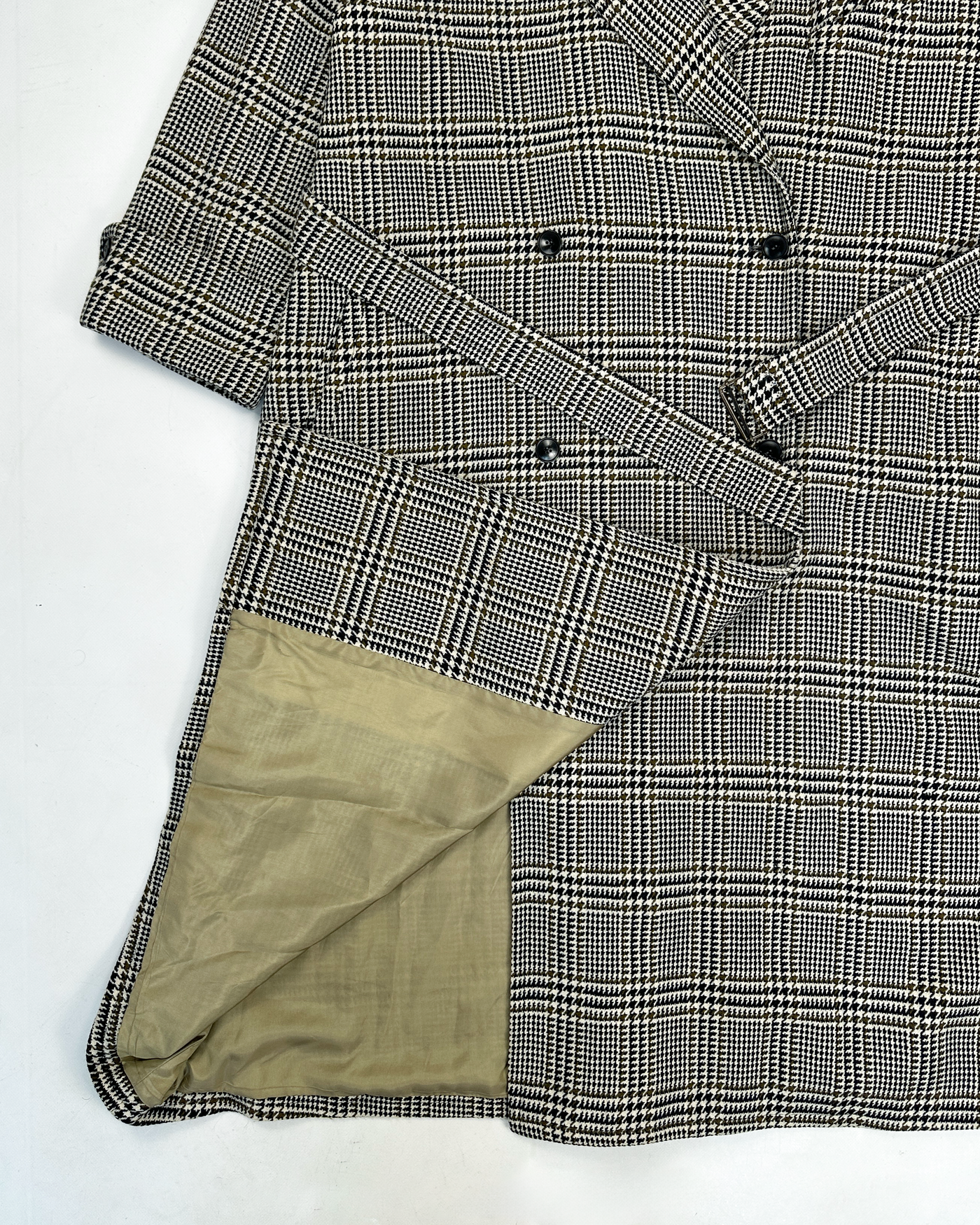 Jil Sander Checkered Maxi Wool Jacket 1990's