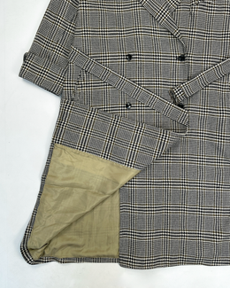 Jil Sander Checkered Maxi Wool Jacket 1990's