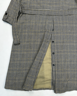 Jil Sander Checkered Maxi Wool Jacket 1990's