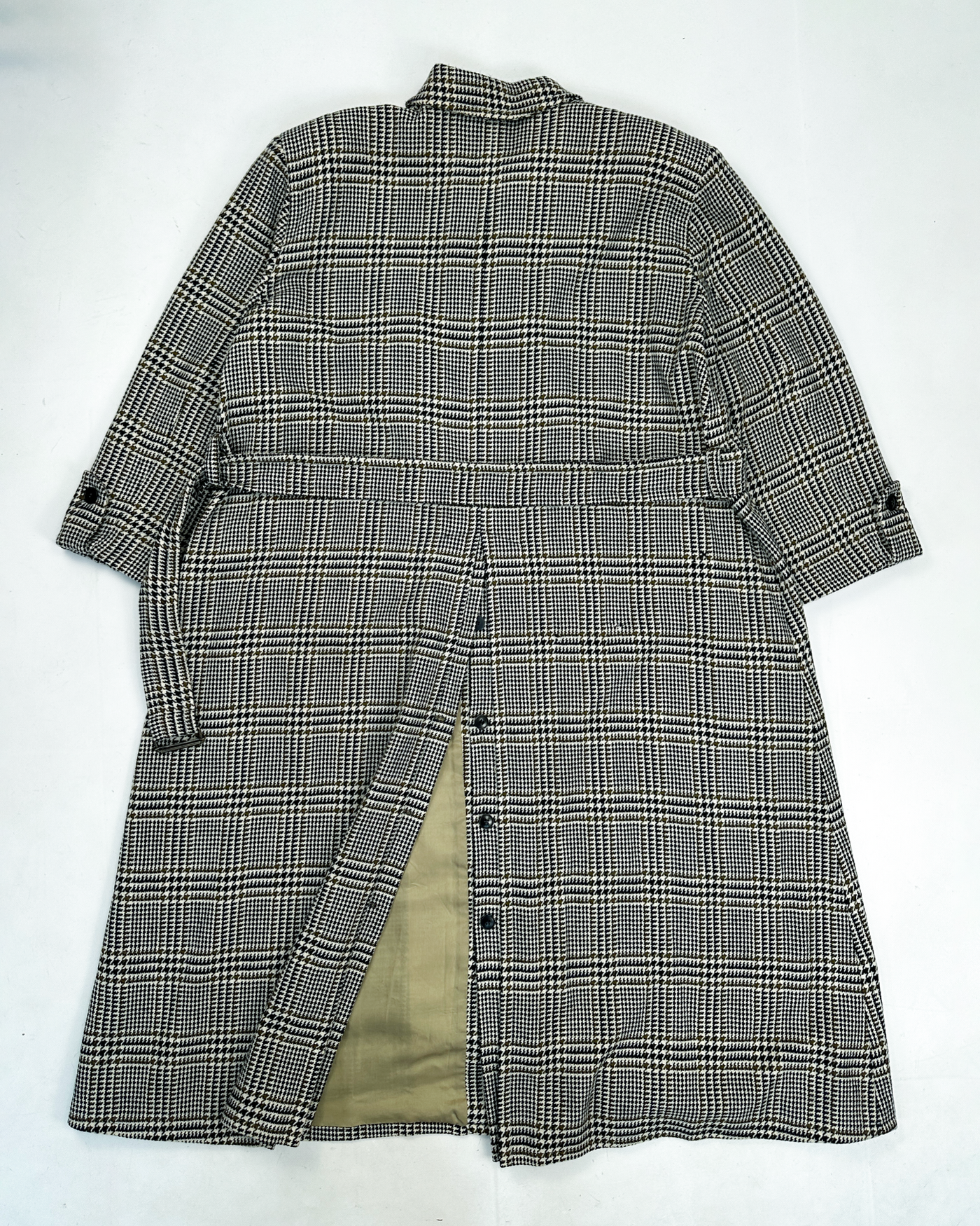 Jil Sander Checkered Maxi Wool Jacket 1990's