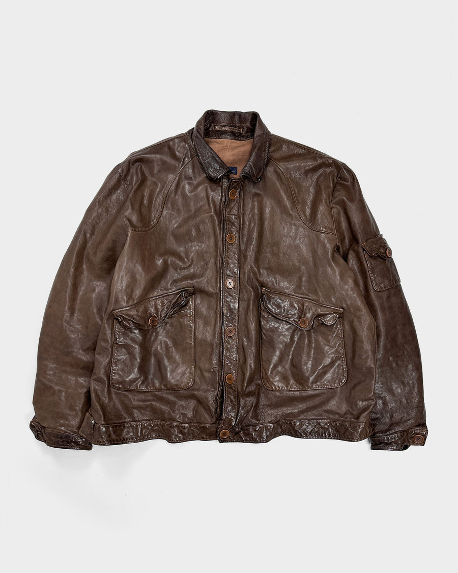 Mauro Volponi Brown Leather Jacket 1990's
