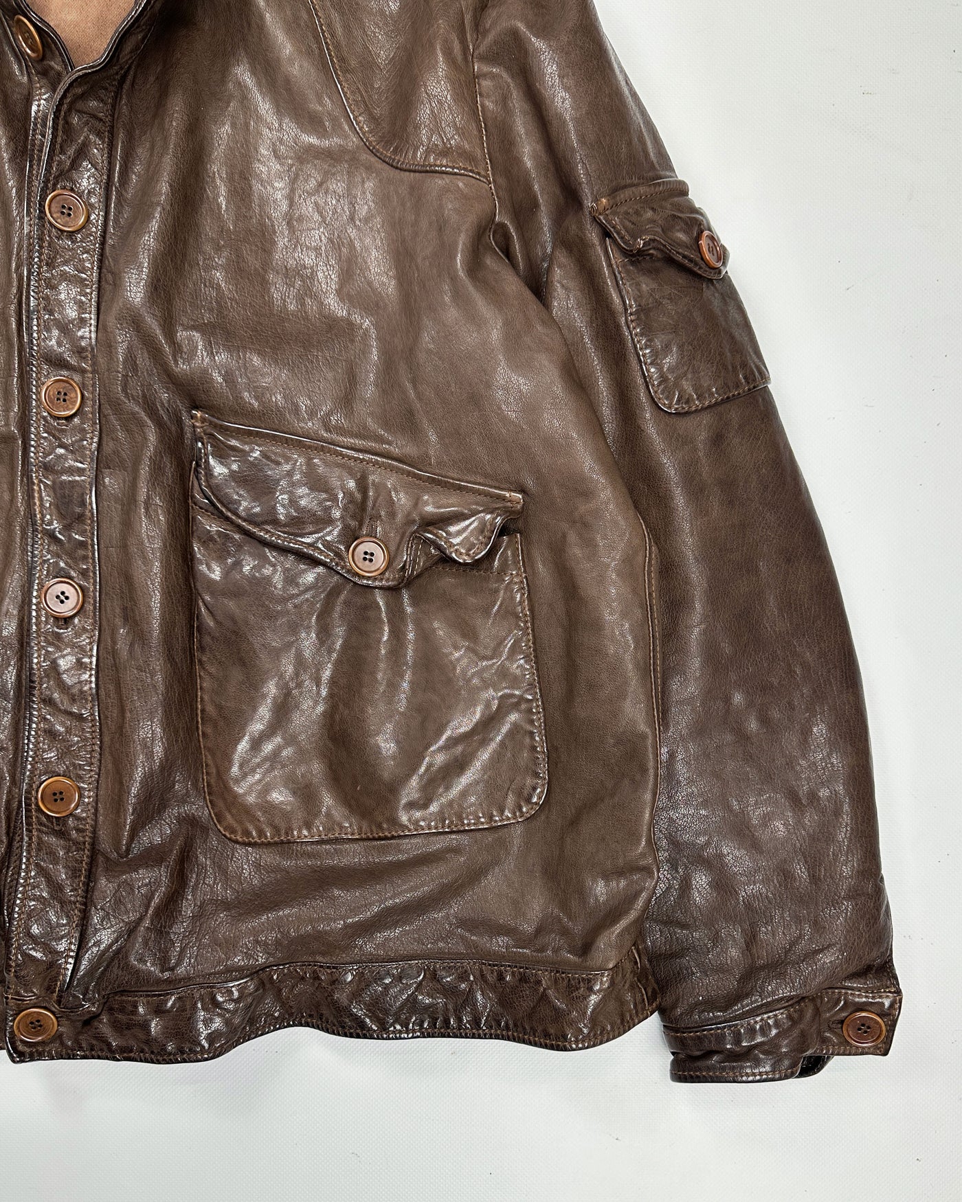 Mauro Volponi Brown Leather Jacket 1990's