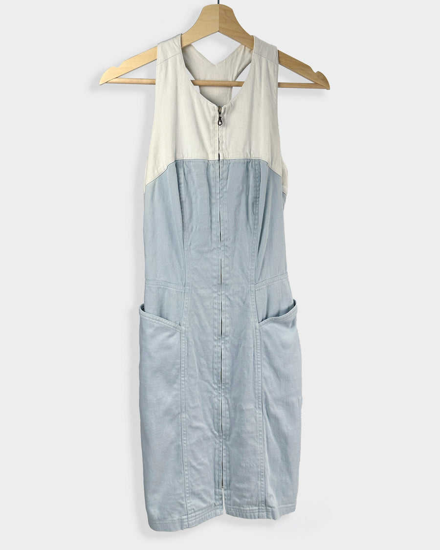 Mugler 2-Tone Sky Blue Dress 1990's