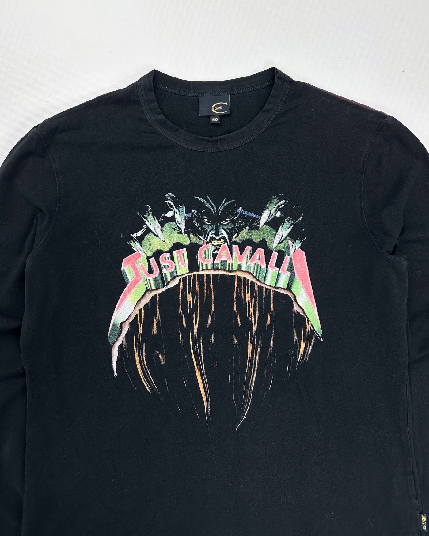 Just Cavalli Printed Black Top 2000's - Vintagetts